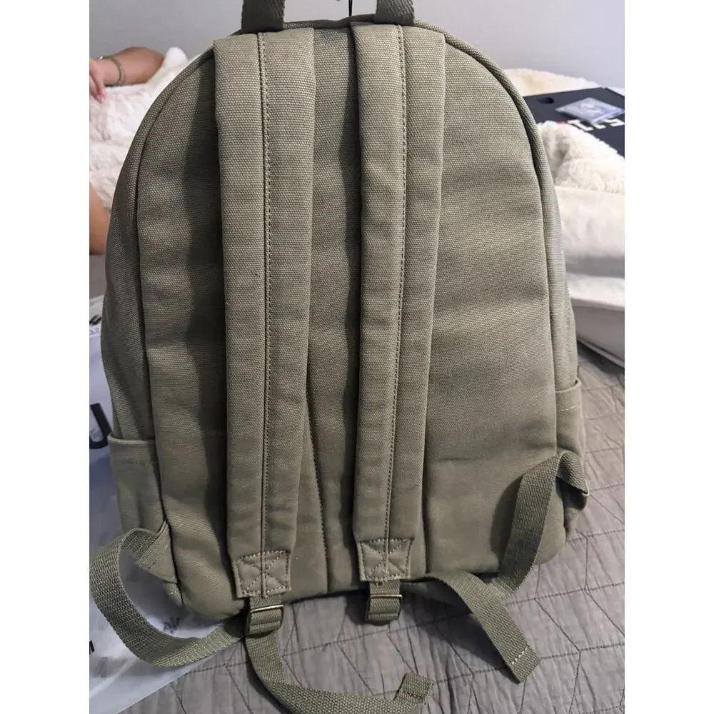 YoungLA Army green Graphic Print Zip Backpack Unisex Adults Shoulder Straps